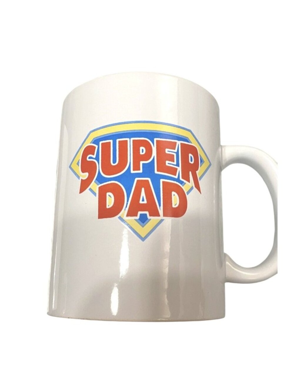 Set Of 2 Royal Norfolk Super Dad White Mugs 12 Oz Great Gift for Dad Oversized